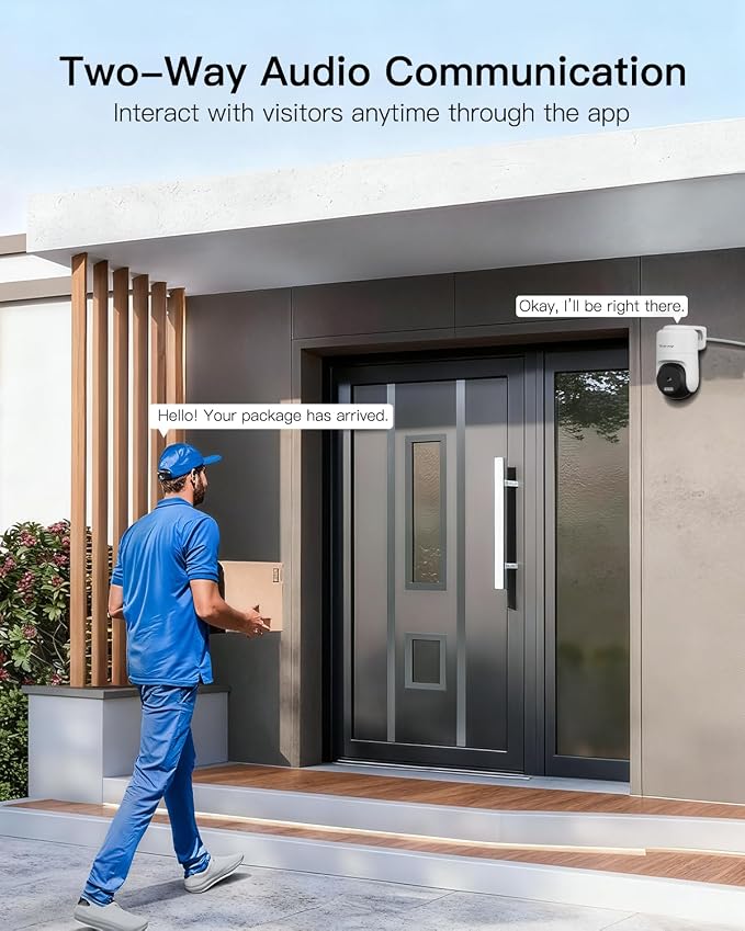 VIMTAG Pan/Tilt Outdoor Security Camera, 4K 8MP WiFi Home CCTV Camera, 360° View & Motion Tracking, Color Night Vision, 2-Way Audio, AI Detection Alarm, IP66, Cloud & SD Card Storage, Works w/Alexa