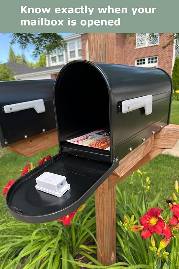 Wireless Mailbox Alert System with Sensors and Receiver, Mailbox Alarm for Delivered Mail, Mail Chime with Phone App Notification, 1K ft Long-range Mail Arrival Indicator Device
