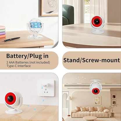2 Pack Wireless Motion Detector Alarm for Indoor Use, PIR Motion Sensor with Sound Player for Pets, Dogs & Animal Deterrent, Intruder Alert & Remote Safety System, Noise Maker Sensor de Movimiento