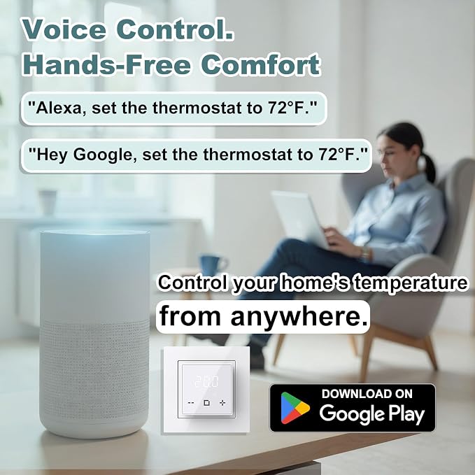 HEATIT WiFi Programmable Thermostat for Electric Floor Heating, Touchscreen