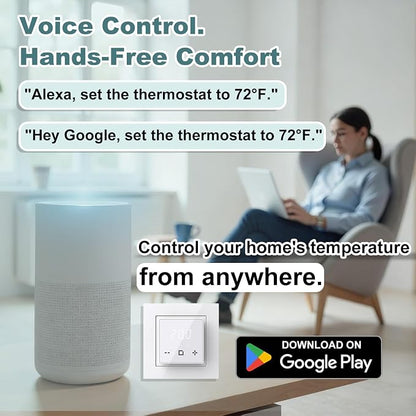 HEATIT WiFi Programmable Thermostat for Electric Floor Heating, Touchscreen