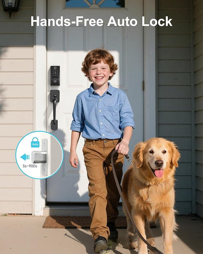 WiFi Smart Locks for Front Door: Keyless Entry WiFi Keypad Deadbolt Lock, Compatible with Alexa, Remote Control, Fingerprint Password Unlock, Auto Lock, Built-in Wi-Fi (2.4Ghz)