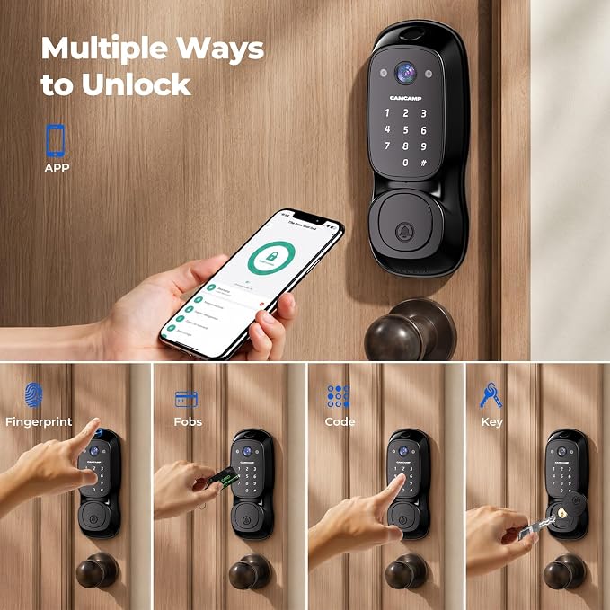 Video Smart Lock with Camera, 3-in-1 Smart Deadbolt for Front Door