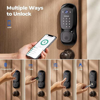Video Smart Lock with Camera, 3-in-1 Smart Deadbolt for Front Door
