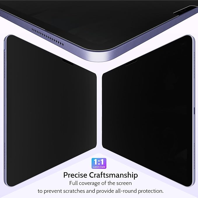 Peslv Privacy Screen Protector for iPad Pro 13 Inch M4/M5 [2024/2025 7/8th Gen], Anti Glare Blue Light Spy Filter Private Cover, High Sensitive Bubble-Free Easy Install Black Security Screen
