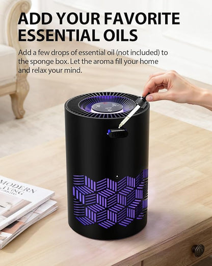 FreAire Air Purifiers for Bedroom Up to 1086 Ft², Air Purifiers for Home with Lights, HEPA Air Purifier Removes Dust Smoke Pollen Dander Smell, for Home/Pets/Bedroom