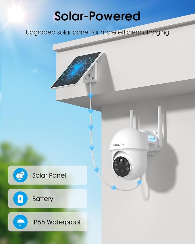 ARCCTV Security Cameras Outdoor Wireless 4MP Solar WiFi (4 Pack)