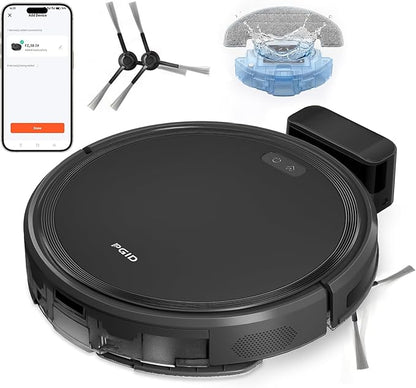 Robot Vacuum and Mop Combo, 2 in 1 Mopping Robotic Vacuum Cleaner w Schedule,Robot Vacuum Self Emptying App/Remote,5000Pa Strong Suction, Slim, Ideal for Hard Floor, Pet Hair (F7s)