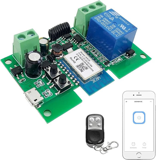 WiFi Inching/Selflocking Relay Modules WiFi Momentary Switch with 433 MHz RF Remote Control(Tuya SmartLife APP)