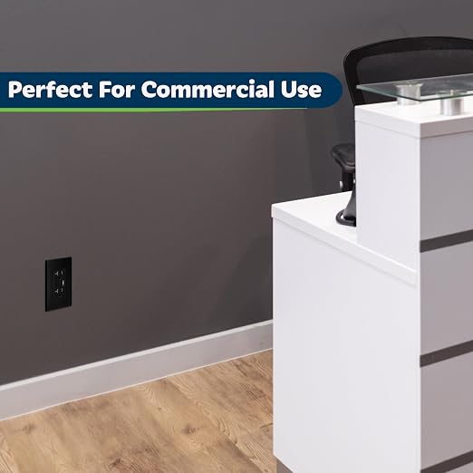 TOPGREENER 2-Port USB Outlet, 4.2A Type C USB Wall Outlet, Black, 6 Pack | UL Listed, 20 Amp TR Receptacle Plug, USB Receptacle, Charging Power Outlet with USB C & A Ports, Wall Plate Included