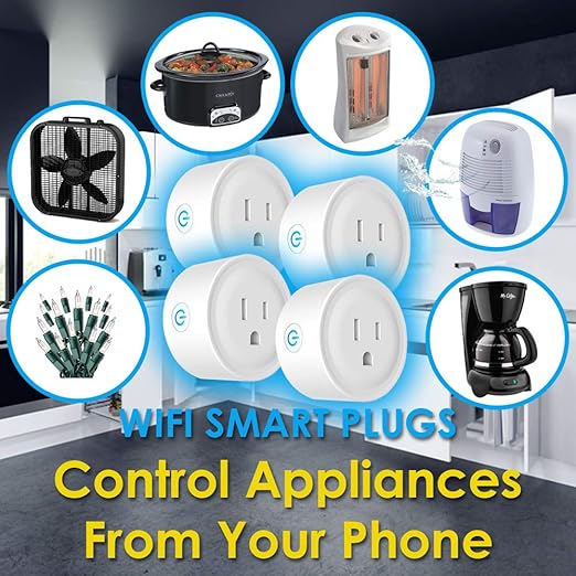 Deco Gear 4 Pack WiFi Smart Plug (Compatible with Amazon Alexa & Google Home), Control Appliances and Electronics from Anywhere