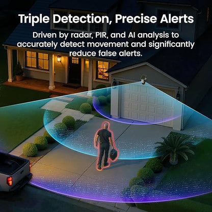 aosu T2 Ultra 4K Solar Security Cameras Wireless Outdoor, 2-Cam Kit, Smart Home Security System with TrueColor Night Vision, AI Recognition&Motion Tracking, 360°Pan&Tilt, Expandable 16TB Local Storage