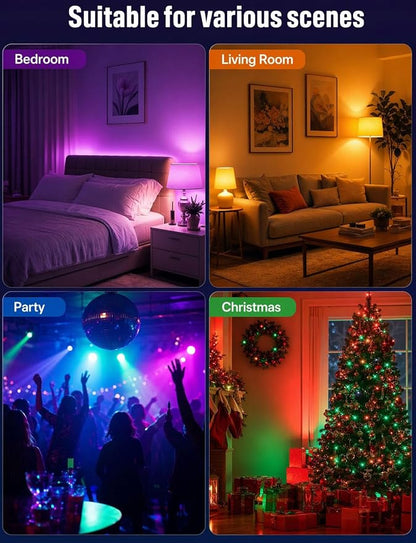 ILC E12 LED Light Bulbs (40w Equivalent) 5W, Color Changing RGB, A15 Small Base Candelabra Round Light Bulb, Candle Base, 2700K Warm White 12 Colors 2 Modes Timing with Remote Control (4 Pack)
