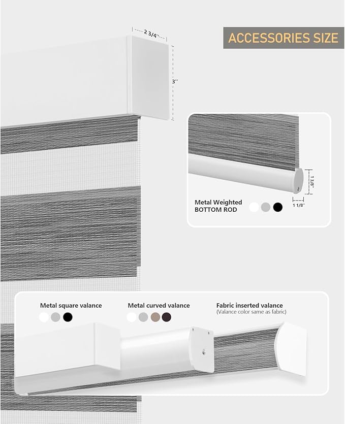 ACMEART Motorized Zebra Blinds,Smart APP & Remote Control 95% Blackout Shades,Compatible with Alexa,Custom Size Electric Window Blinds for Bedroom/Home/Office (Classical Grey)
