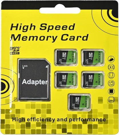 KEXIN 32GB Micro SD Card 5 Pack with SD Adapter microSDHC Memory Card UHS-I C10 U1 Micro SD Card Full HD High Speed TF Card for Smartphone Tablet Dash Cam Drone Game Console, 5 Pack 32 GB