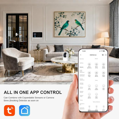 LWOHSI Wireless Alarm System,DIY 4G/WiFi Home Security Systems,Phone APP Alert,Door/Window and Motion Sensors,120 dB Siren,SOS Emergency Button,Compatible with Alexa and Google,No Contract Fee