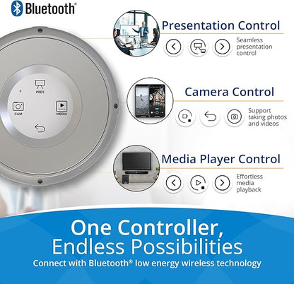 Smart Home Controller + Bluetooth Controller - Works with Alexa, Google Home, Home Assistant, SmartThings, Lights, thermostats and More - Programmable & Customizable Buttons (Sterling Moon)