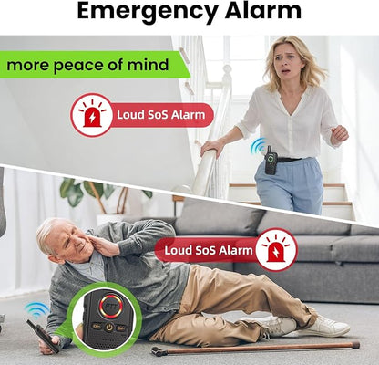 Wireless Home Security Intercom System with VOX Hands-Free & SOS Alarm, 1.5 Mile Long Range 2-Way Intercom, Large PTT Buttons, Portable Intercom for Elderly, Caregivers, House & Business (2 Pack)
