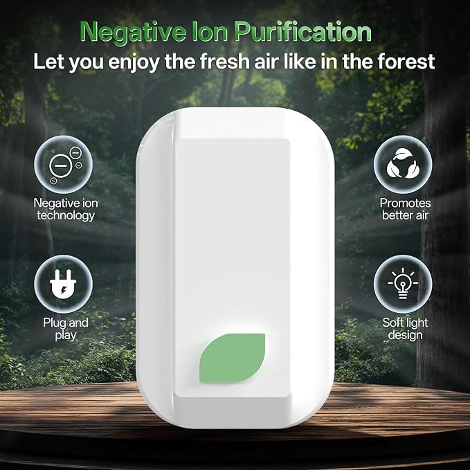 Limpin Plug In Air Ionizers-4Pack, Negative Ion Air Purifier for Home Quiet Operation Ionic Air Purifier for Bedroom Portable Air Cleaner for Office Living Room, kitchen, Bathroom,Pet Room (4Pack)