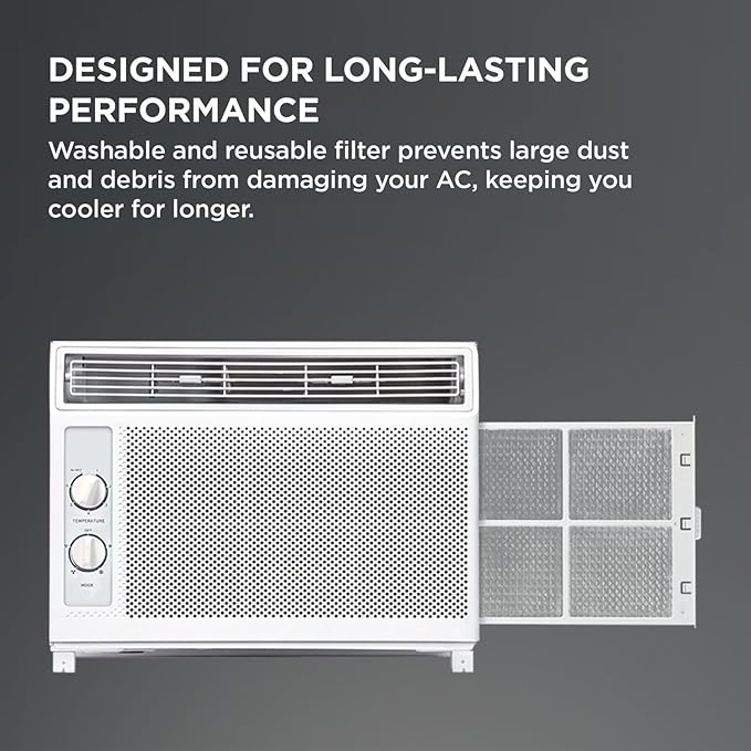 TCL 5000 BTU Window Air Conditioner, Compact Energy Efficient AC Unit with Fan & Reusable Filter for Bedroom, Living Room, Garage, Other Rooms Up To 150 Sq. Ft.