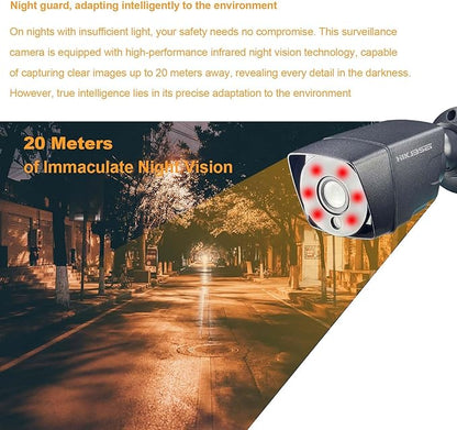 Analog CCTV Camera HD 1080P 4-in-1 (TVI/AHD/CVI/960H Analog) 2MP Security Camera Outdoor Metal Housing, 6 IR-LEDs True Day & Night Monitoring 3.6mm Lens