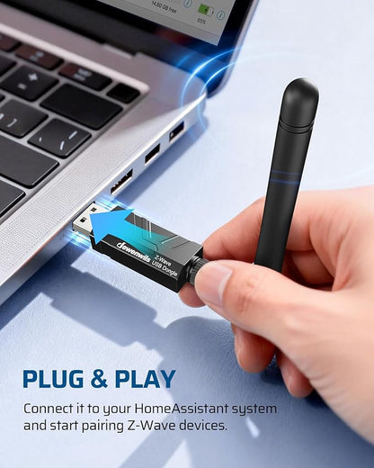 DEWENWILS 800 Z-Wave Dongle, Long Range S2 USB Stick, Compatible with Home Assistant & Other Smart Home Hubs, Plug & Play USB Controller for DIY Smart Home