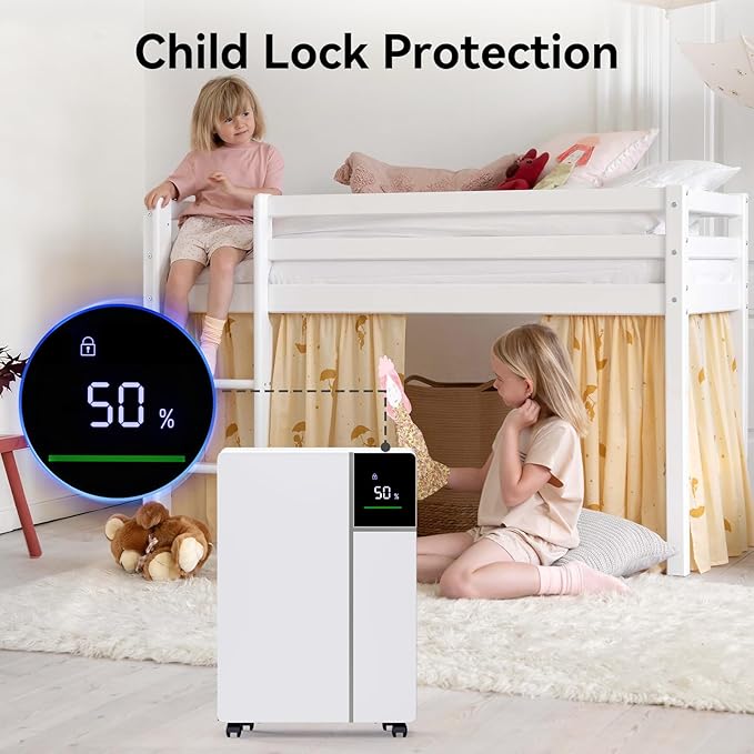 2500 Sq.Ft 25 Pints Dehumidifier for Home and Basements, Dehumidifiers for Bedroom with 32dB Sleep Mode, Auto or Manual Drainage, Intelligent Humidity, 3 Modes, Safe Dehumidifier for Bathroom, Garage
