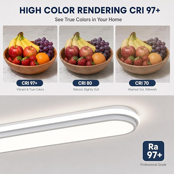 28.3 Inch Modern Smart LED Ceiling Light,40W High Brightness Linear Flush Mount Light Fixture,Dimmable Long Led Ceiling Lamp with Remote Control for Kitchen,Garage,Hallway,Laundry,Study Room