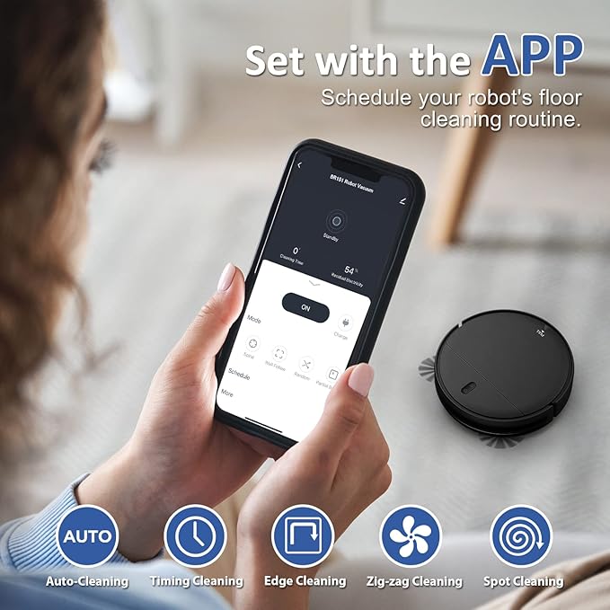MAMNV BR151 Robot Vacuum Household Robotic Vacuums Black