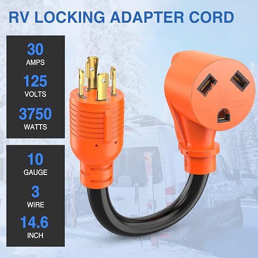 Nilight 30 Amp to 30 Amp RV Generator Adapter Cord L14-30P TT-30R