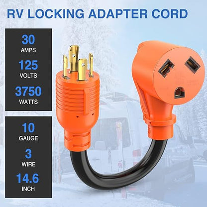 Nilight 30 Amp to 30 Amp RV Generator Adapter Cord L14-30P TT-30R