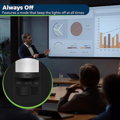 TOPGREENER in Wall PIR Motion Sensor Light Switch, Occupancy Sensor Switch, 𝐍𝐞𝐮𝐭𝐫𝐚𝐥 𝐖𝐢𝐫𝐞 𝐑𝐞𝐪𝐮𝐢𝐫𝐞𝐝, On/Off Override, 𝐒𝐢𝐧𝐠𝐥𝐞 𝐏𝐨𝐥𝐞, 4A, 500W, TSOS5-BKWP,Black,2 Pack