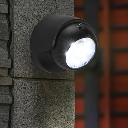 Motion Sensor Outdoor Lights - Outdoor Motion Sensor Light Battery Operated Wireless Spotlight Motion Detector Security Light Auto On Off for Sheltered Porch Stair Hallway Garage Wall Shed (4 Pack)