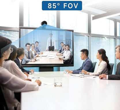 4K USB Webcam for PC with Speaker & Microphone, 85° Wide Angle Web Camera, Auto Focus, Dual Noise Cancelling Mics, Privacy Cover, Plug-and-Play for Desktop/Laptop