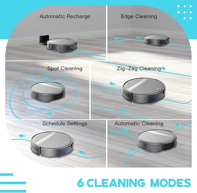 Kilgone Robot Vacuum and Mop, App/Alexa Control for Pet Hair, Hard Floor, Carpet, Customized Cleaning