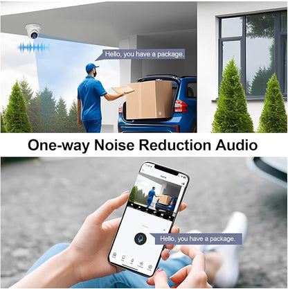 VIKYLIN 4K 8MP IP PoE Camera, Outdoor PoE Security Camera with Motion Detection 2.0, Tripwire, Area Detection, Face Detection, Built in Mic, Starlight 98ft IR Night Vision, N Series Upgrade