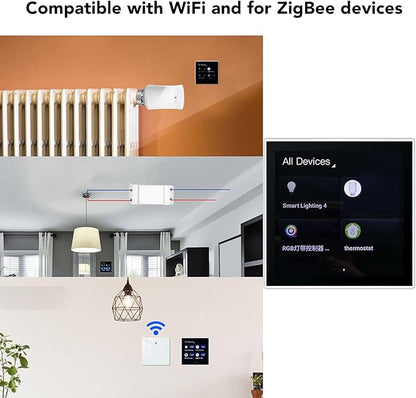Smart Home Control Panel with Android LCD Touchscreen, Voice Control, 100 to 240V - Versatile Automation System, Global Compatibility, Ideal for Home and Office