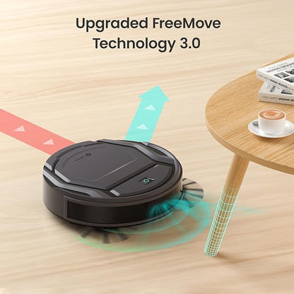 Lefant M210 Robot Vacuum Cleaner, 120-Min Runtime, Compact Design, Powerful Suction, Low Noise, Wi-Fi/App/Voice Control, Self-Charging, Scheduled Cleaning, Ideal for Pet Hair and Hard Floors, Black