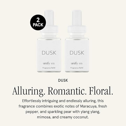 Pura & Unify Co. Home Scent Refill - Smart Home Air Diffuser - Long-Lasting Luxury Fragrance per Refill - Home Essential - Clean & Safe Diffuser Fragrance - 2 Pack, Dusk