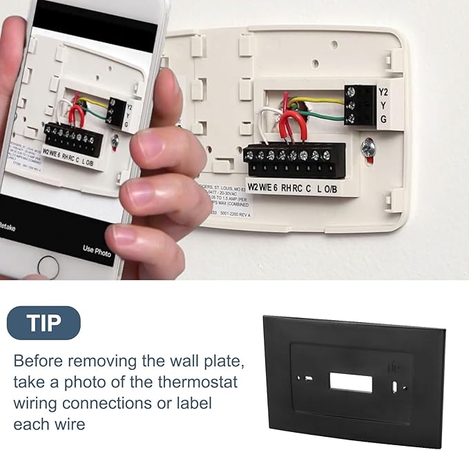 SA5B Wall Plate for Sensi Wi-Fi Thermostat ST75, Thermostat Wall Plate for Sensi Replace F61-2689, Black