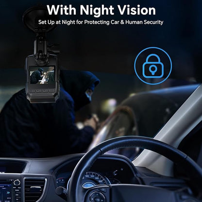 BOBLOV M5 2K Police Body Worn Camera, GPS Enabled &1440P Body Mounted Cam, 128G Body Cam Built-in 4200MAH Battery,12Hrs Record, IP67 Waterproof, Night Vision Law Enforcement with Car Suction Mount