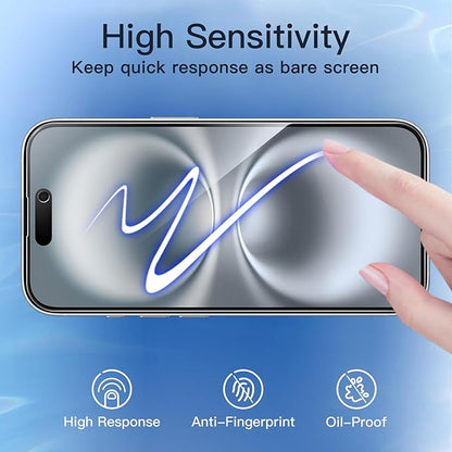 JETech Privacy Full Coverage Screen Protector for iPhone 16 6.1-Inch, Black Edge Anti-Spy Tempered Glass Film with Easy Installation Tool, Case-Friendly, 2-Pack