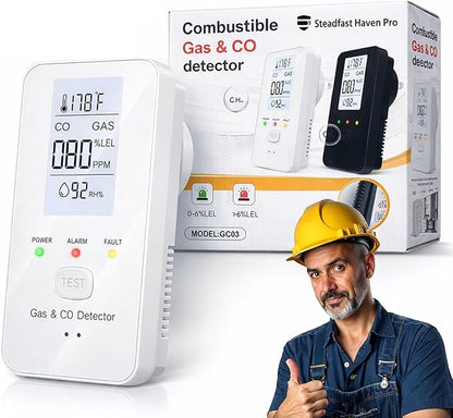 2026 New Steadfast Haven Pro Detector,4-in-1 Plug in Detector with HD Digital Display, for Home, Kitchens, Hotel (1Pc*White)