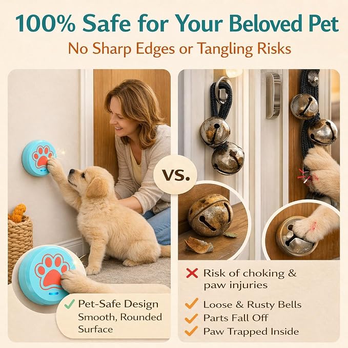 ChunHee Bells for Dog Training to Go Outside - Dog Door Bell with 36 Custom Sounds | Bell for Dogs to Ring to Go Potty | 5 Adjustable Volume(0-115dB) | Teach Puppies to Signal to Go Outside