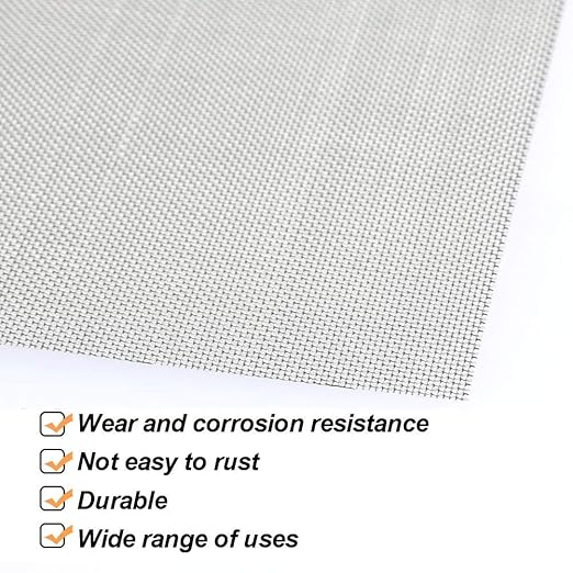 TIMESETL 3 Pcs Stainless Steel Woven Wire 30 Mesh - 12" x 8"(30x21cm) Garden Fence Mesh Cabinets Wire Mesh Window Screen Net