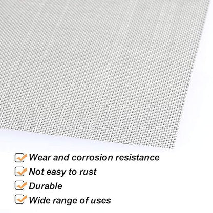 TIMESETL 3 Pcs Stainless Steel Woven Wire 30 Mesh - 12" x 8"(30x21cm) Garden Fence Mesh Cabinets Wire Mesh Window Screen Net