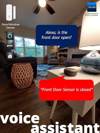 YoLink LoRa Smart Door & Window Sensor 3-Pack: Door Left-Open Reminders, up to 1/4 Mile Open-Air Range, up to 5 Year Battery Life, Alexa, IFTTT, Home Assistant