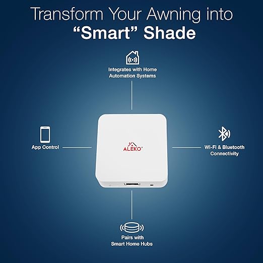 ALEKO Smart Hub for Patio Awnings, Blinds, Shades, & More | Control 20 Motors, DIY Bluetooth Setup, Compatible with Alexa, Google Assistant, Samsung SmartThings | Home Automation Integration