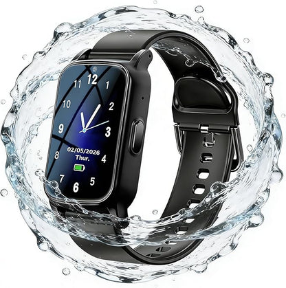 Fall Detection Smart Watch for Seniors with GPS Tracking, SOS Alert & HD Video Call, Waterproof Fitness Tracker for Dementia/Alzheimer’s, 4G Safety (Casual, Black)