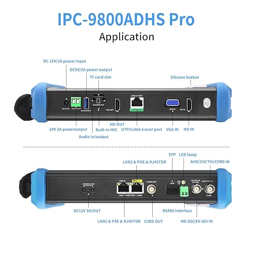 Rsrteng CCTV Camera Tester, 8K 32MP IP Camera Tester with POE++ Max 90W 8MP CVI TVI AHD SDI CVBS Camera Tester 7inch IPS Touch Screen CCTV Tester Support SFP, WiFi HD IPC Tester IPC-9800ADHS Pro